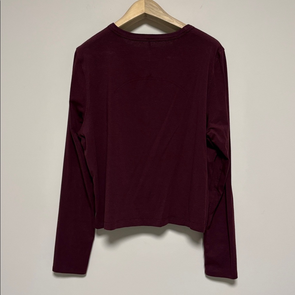 Lululemon garnet burgundy Pima cotton long sleeve sz 10 worn once - Picture 3 of 3